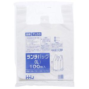 レジ袋 乳白色 ランチバッグ L お弁当が入る幅広 厚さ0.015mm 100枚 TL-03｜meki5