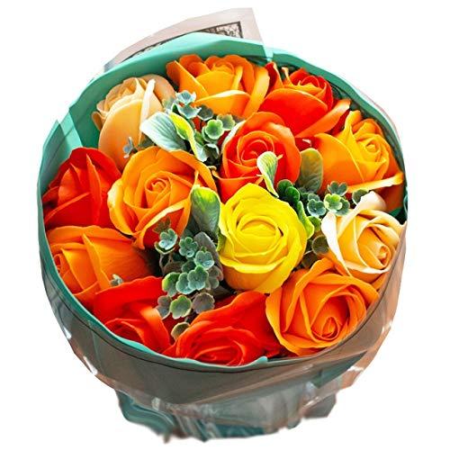 ソープフラワー ローズブーケ 花束 ギフトバッグ付き FPP-809 (オレンジ)