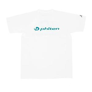 phiten(ファイテン) RAKUシャツ SPORTS (SMOOTH DRY) 半袖 ホワイト/ブルーグリーンロゴ M｜meki5
