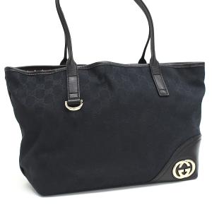 GUCCI グッチ ブラック 黒 GGキャンバス/レザー 33890 トート