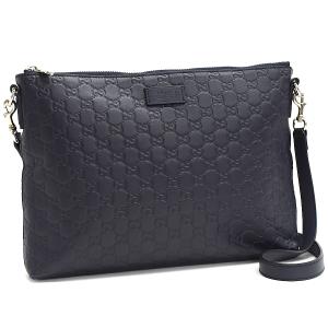 グッチ ショルダーバッグ 2way クラッチバッグ 473882 GGシグネチャー グッチシマ レザー ダークネイビー GUCCI