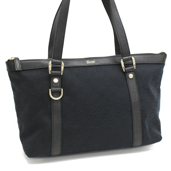 グッチ ショルダー トートバッグ 141470 アビー GGキャンバス レザー ブラック GUCCI...