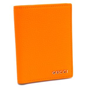 未使用品 グッチ GUCCI ロゴ コインウォレット 日本限定 二つ折り財布 795292 レザー オレンジ レザー GUCCI