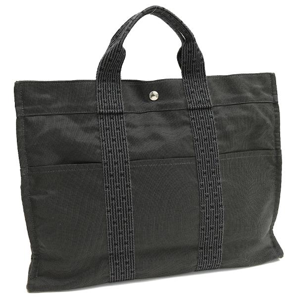 エルメス エールライン トートバッグ MM ハンドバッグ ナイロンキャンバス グレー HERMES ...