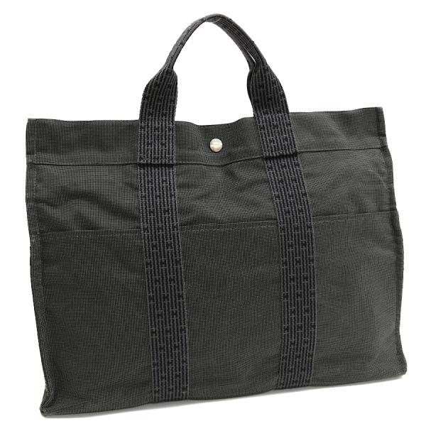エルメス エールライン トートバッグ MM ハンドバッグ ナイロンキャンバス グレー HERMES ...