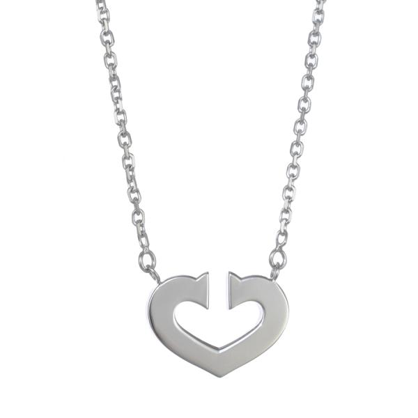 新品同様 カルティエ Cハート ペンダント ネックレス K18ホワイトゴールド Cartier