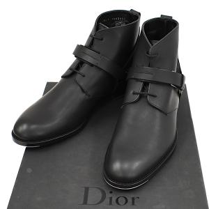 1点限定 クリスチャンディオール レースアップ ショートブーツ レザー ブラック 42 シューズ Christian Dior｜melcastcom