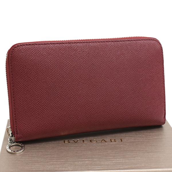 ブルガリ ブルガリブルガリ ラウンドファスナー 長財布 37340 レザー ルビーレッド BVLGA...