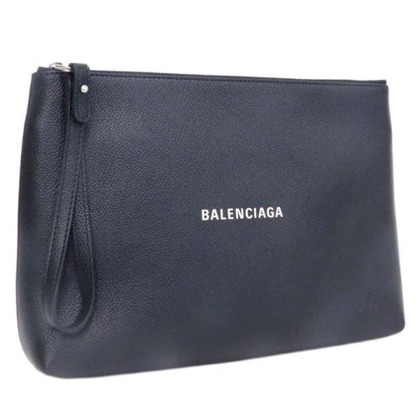 新品同様 バレンシアガ クラッチバッグ 618362 ブラック系 レザー エブリデイ 普段使い BA...
