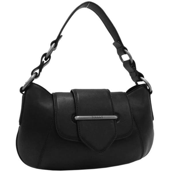 バリー ワンショルダーバッグ ブラック系 レザー 肩掛け フラップ おしゃれ レディース BALLY