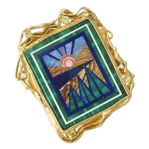 ブローチ ヤモリデザイン トカゲ ペンダント兼用可 ダイヤモンド k18