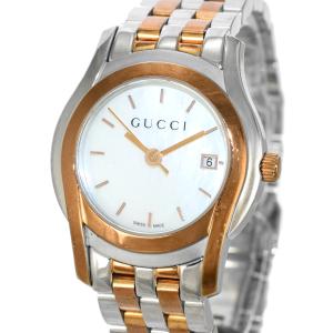 グッチ Gクラス コンビ腕時計 レディース SS×GP シェル文字盤 5500L GUCCI｜melcastcom