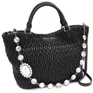 miumiu ミュウミュウ マテラッセ ナッパクリスタル ハンドバッグ