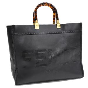 フェンディ サンシャイン ミディアム ショッパー トートバッグ レザー プレキシガラス ブラック FENDI SUNSHINE｜melcastcom