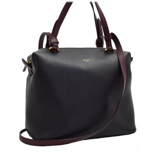 新品同様 セリーヌ 2WAYバッグ ショルダーバッグ ソフトキューブ 181613 レザー レディース ブラック×ワイン CELINE｜melcastcom