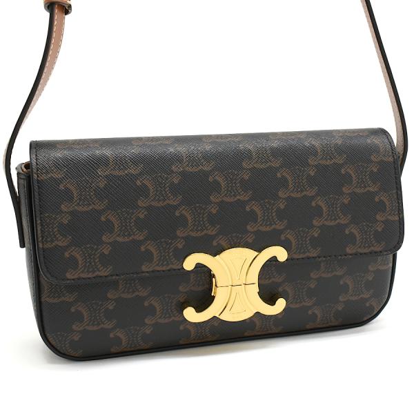 新品同様 セリーヌ クロード トリオンフ ショルダーバッグ 194142CUZ キャンバス レザー ...