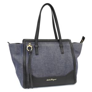 FERRAGAMO フェラガモ ガンチーニ 金具 レザー ハンドバッグ ブラック