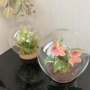 ボトルフラワー ガラスドーム 造花 花 インテ...の詳細画像2
