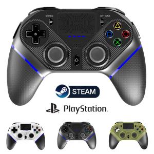 PS4 PC コントローラー ワイヤレス Steam 無線 カスタムボタンx4 Bluetooth USB 接続 PS3 スマホ Apple iOS プロコン