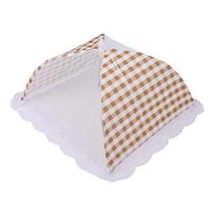食卓カバー フードカバー 折りたたみ 埃よけ 虫よけ 正方形 32cm×32cm チェック模様