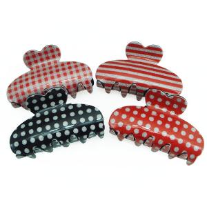 ヘアクリップ バンスクリップ チェック柄バンスクリップ ヘア