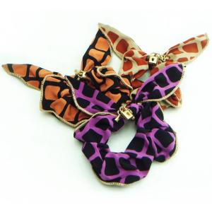 シュシュ ワイヤー入りタータンチェックのウサ耳リボンシュシュ うさ耳