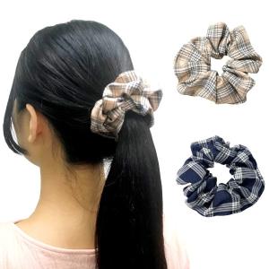 シュシュ タータンチェックのシンプルシュシュ ヘアアクセサリー ヘアー チェック ベージュ ネイビー 紺色 ブルー 青 カジュアル プレゼント ギフト メロウ 36 H メロウストア 通販 Yahoo ショッピング