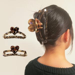 ヘアクリップ バンスクリップ ハート付き大きめバンスクリップ
