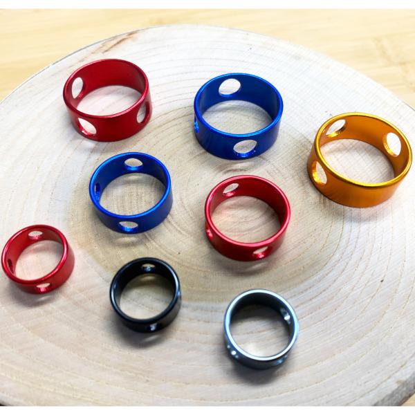 自在金具 リング状 3穴 アルミ 1個 3サイズ 全5色