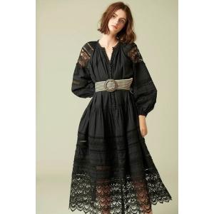 Estella.K エステラケー のボーダーレースドレス　Nora Lace Trim Dress ...