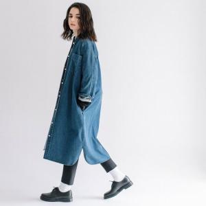 blanc basque（ブランバスク） パールボタンデニムシャツワンピース