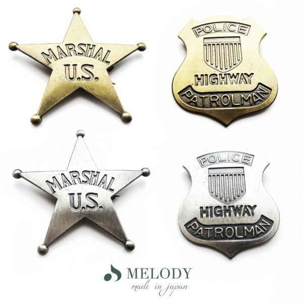 20％OFF クーポンセール ブローチ 日本製 K18GP ショールピン 警官 ポリス 連邦US マ...