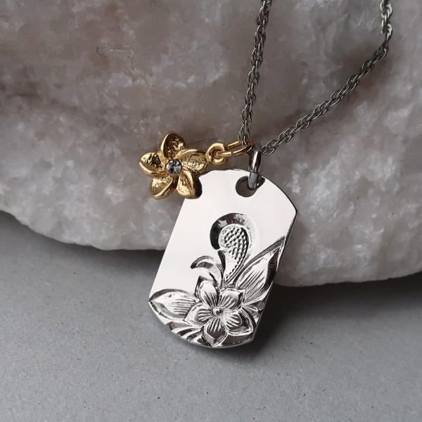 ネックレス ハワイアン ジュエリー プリメリア チャーム プレート ペンダント ハワジュ ハワイ レ...