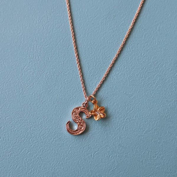 ネックレス ハワイアン ジュエリー K18GP イニシャル ハワジュ ハワイ アクセサリー 夏 海 ...