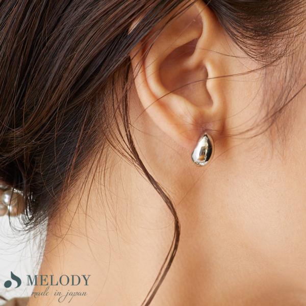 イヤリング ピアス 日本製 プランプ ぷっくり ワイド 大ぶり レディース K18GP 小ぶり スタ...