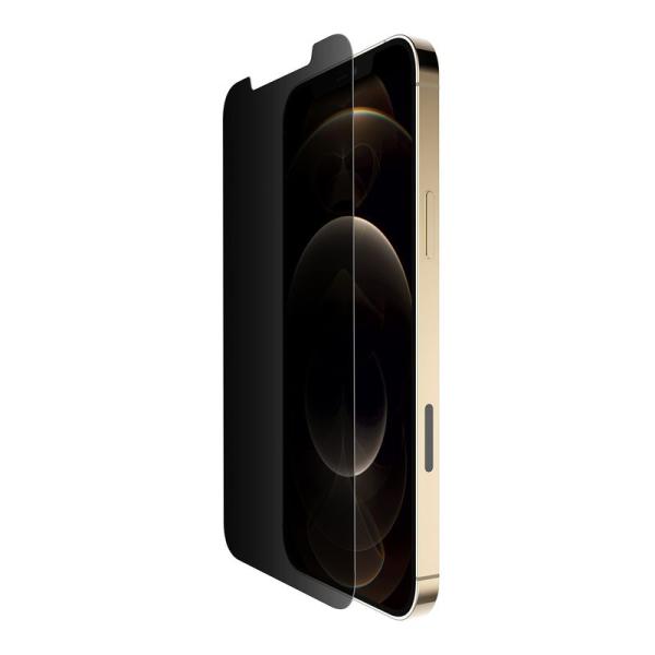Belkin iPhone 12 Pro Max 用 保護ガラスフィルム 強化ガラス 抗菌 プライバ...