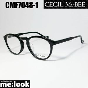 CECIL McBEE セシルマクビー 訳あり　 レディース クラシック　ボストン　ラウンド 眼鏡 メガネ フレーム CMF7048-1-48 度付可 ブラック｜melook