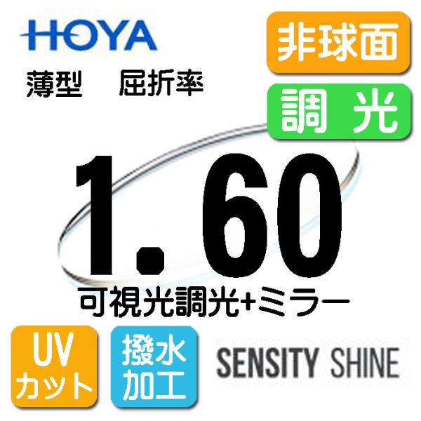 HOYA　可視光調光薄型レンズ　非球面1.60 センシティシャイン　SENSITY SHINE 可視...
