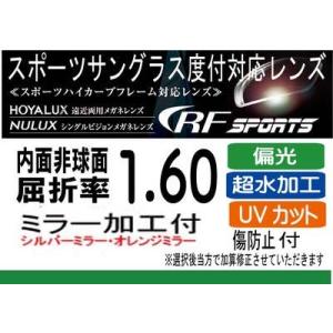 HOYA内面非球面1.60 偏光機能、、ミラーコート付き スポーツグラス向け、プリズム補正レンズ