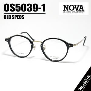 [ NOVA ] ノヴァ OLD SPECS オールドスペックス 国産 メガネ 眼鏡 フレーム 男女兼用 OS5039-1-47 ボストン セル メタル ブラック ゴールド Gold 安心の日本製