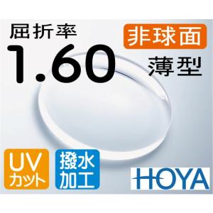 HOYA 非球面1.60 薄型レンズ ＵＶカット、超撥水加工付