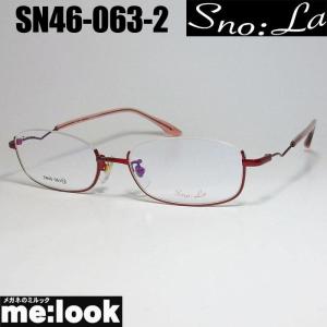 Sno:La スノーラ レディース　逆ナイロール 眼鏡 メガネ フレーム SN46-063-2 度付可 レッド｜melook