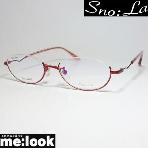Sno:La スノーラ レディース　逆ナイロール 眼鏡 メガネ フレーム SN46-064-2 度付可 レッド｜melook