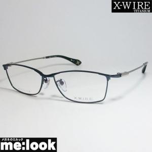 X-WIRE エクスワイア メンズ 眼鏡 メガネ フレーム XW1003-3-54 度付可 ネイビー/グレー｜melook