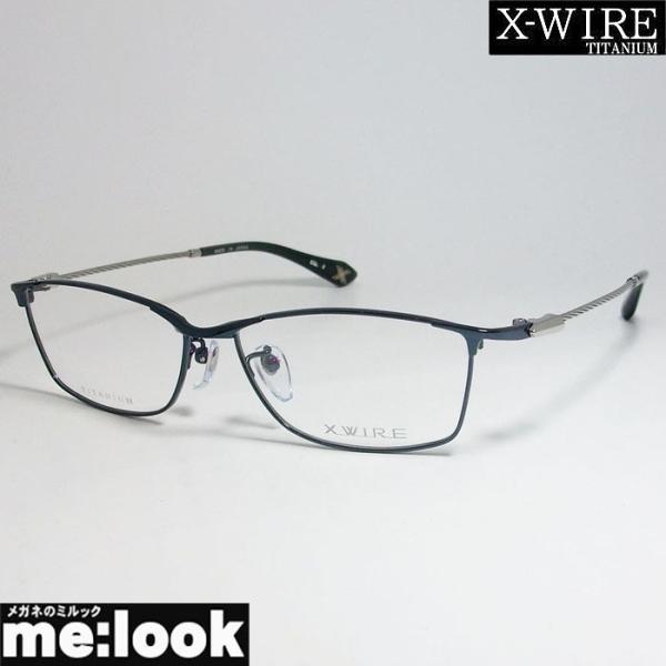 X-WIRE エクスワイア メンズ 眼鏡 メガネ フレーム XW1003-3-54 度付可 ネイビー...
