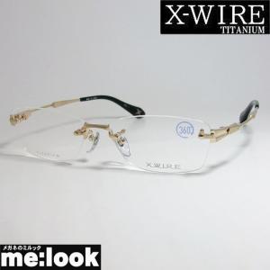 X-WIRE エクスワイア メンズ 眼鏡 メガネ フレーム XW1053-1-55 度付可 ヘアラインゴールド｜melook