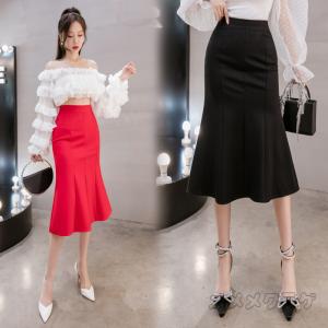 タイトスカート レディーススカート ラッフル ハイウエスト Aライン エレガント ビジネス ひざ丈 通勤 上品 オフィス ボトムス おしゃれ 着痩せ
