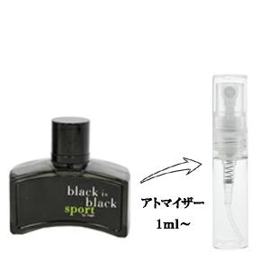 並行輸入品 ニュ パルファム 香水 お試し 分割販売 メンズ ブラック イズ ブラック スポーツ フォーメン EDT （お試し香水） 1ml BLACK IS BLACK SPORT FOR MEN