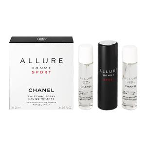 並行輸入品 シャネル 香水 メンズ アリュール オム スポーツ ツイスト (セット) 20ml×3 プレゼント 贈り物 ギフト ALLURE HOMME SPORT TRAVEL AND TWO REFILLS