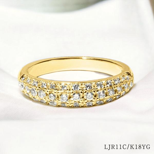メモリアルリング LJR11C [K18YG　ダイヤモンドパヴェ] 完全防水樹脂埋封ジュエリー　K1...